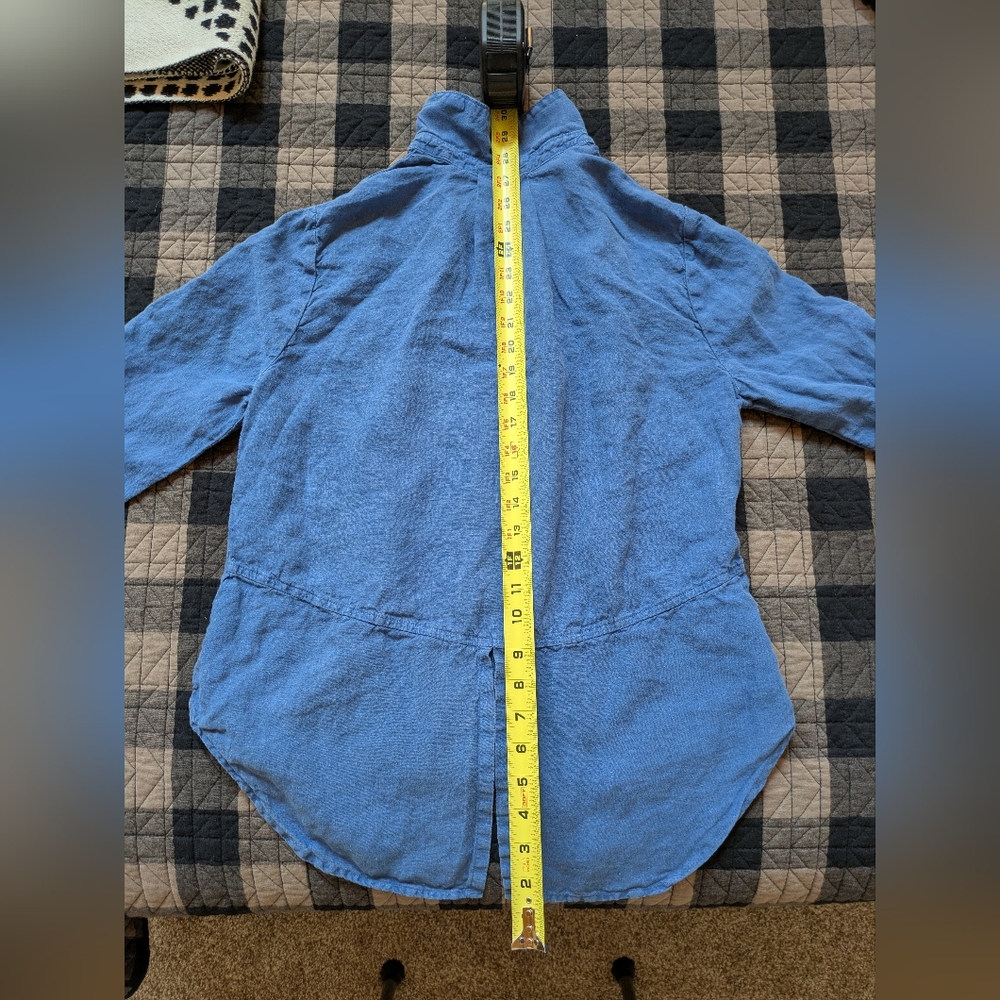 Linen Blue Button Down, S - Picture 6 of 14